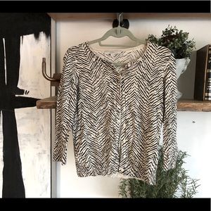 Loft Black and white herringbone Cardigan